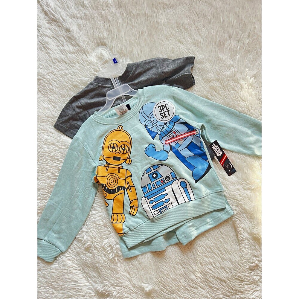 Star Wars Boys 3T 3-Piece Outfit Set Sweatshirt T-Shirt Shorts Long Sleeve
